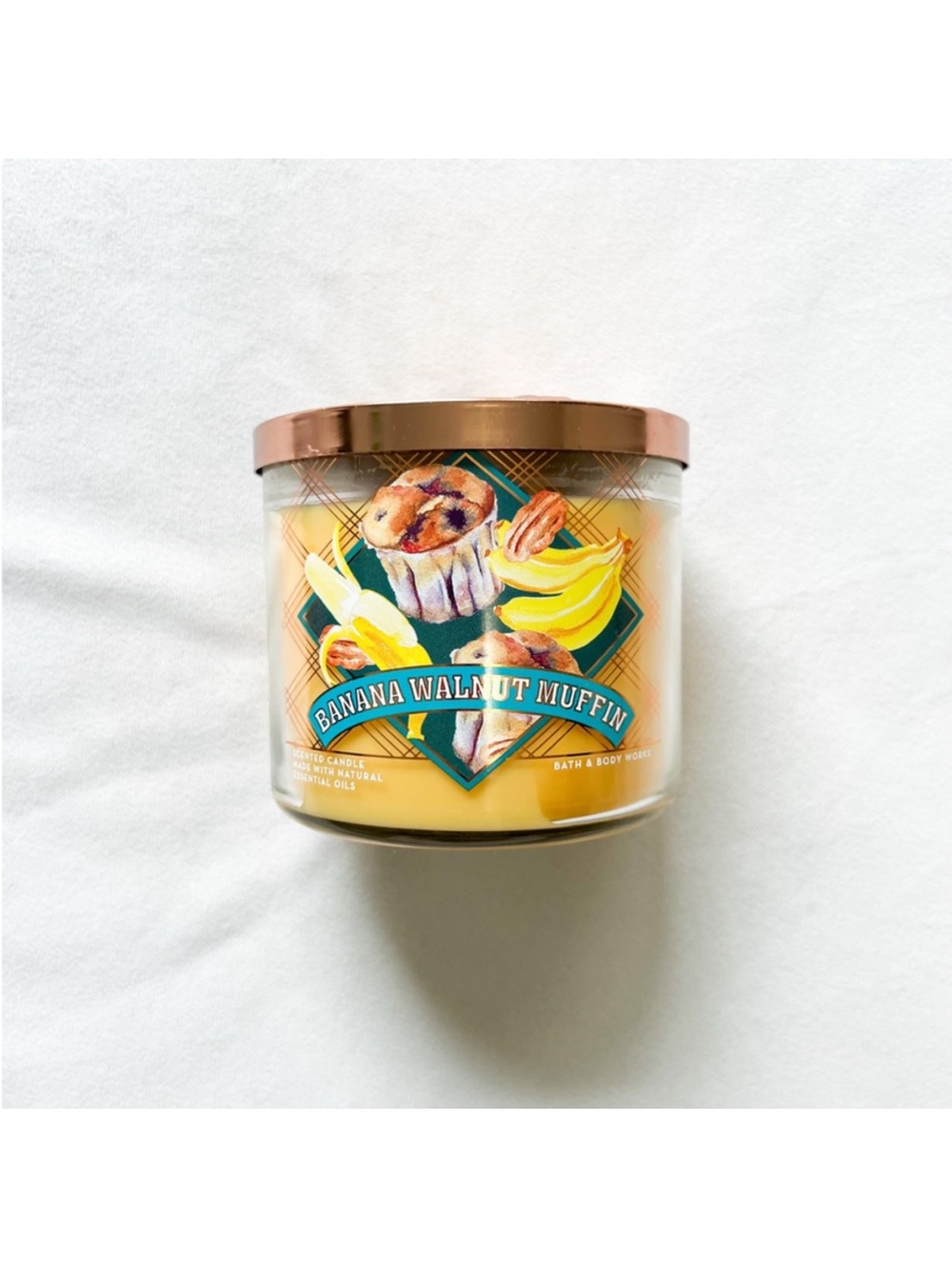 BATH & BODY WORKS Banana Walnut Muffin 3 Wick Candle